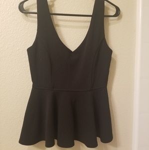 Forever 21 Black Peplum Top Size Small